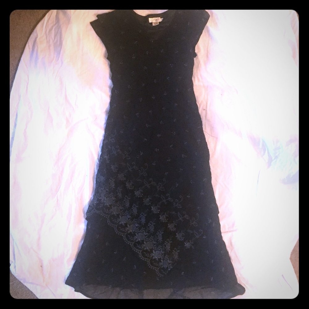 VINTAGE beaded floor length dress